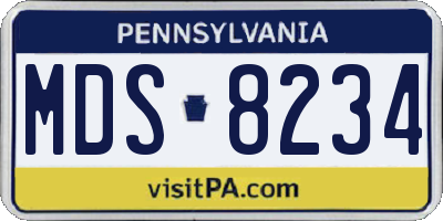 PA license plate MDS8234