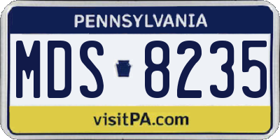 PA license plate MDS8235