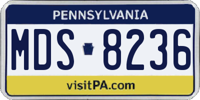 PA license plate MDS8236