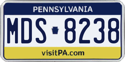 PA license plate MDS8238