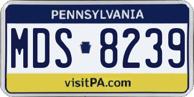 PA license plate MDS8239