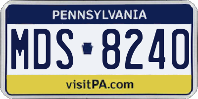 PA license plate MDS8240