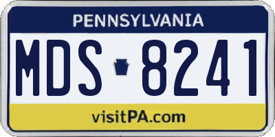 PA license plate MDS8241