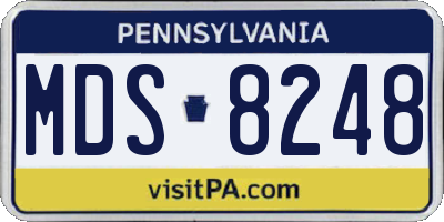 PA license plate MDS8248