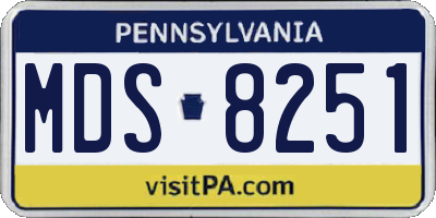PA license plate MDS8251