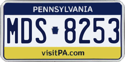 PA license plate MDS8253