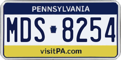 PA license plate MDS8254