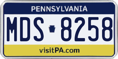 PA license plate MDS8258