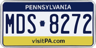 PA license plate MDS8272