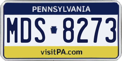 PA license plate MDS8273