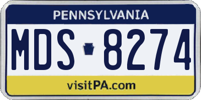 PA license plate MDS8274