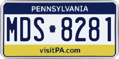 PA license plate MDS8281