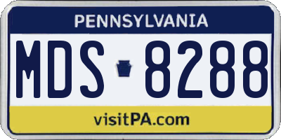 PA license plate MDS8288