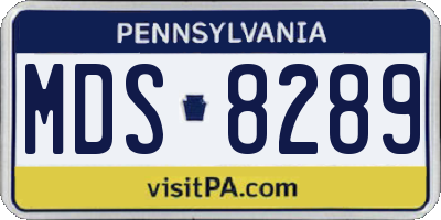 PA license plate MDS8289