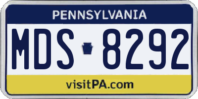 PA license plate MDS8292