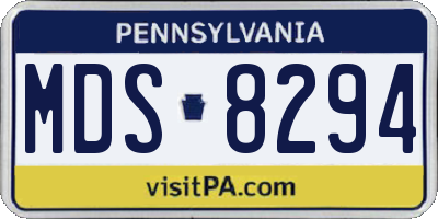 PA license plate MDS8294