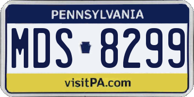 PA license plate MDS8299