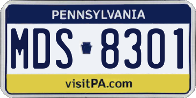 PA license plate MDS8301