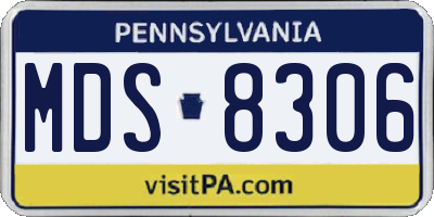PA license plate MDS8306