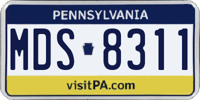 PA license plate MDS8311
