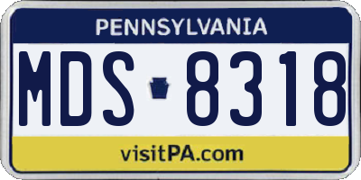 PA license plate MDS8318