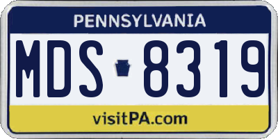 PA license plate MDS8319