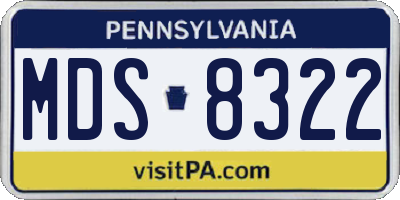 PA license plate MDS8322