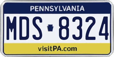 PA license plate MDS8324