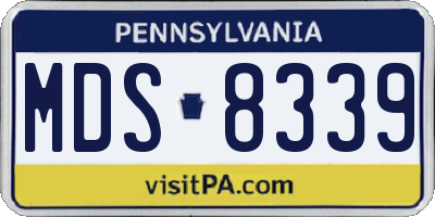 PA license plate MDS8339