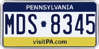 PA license plate MDS8345