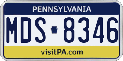 PA license plate MDS8346