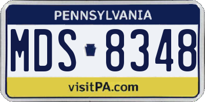 PA license plate MDS8348