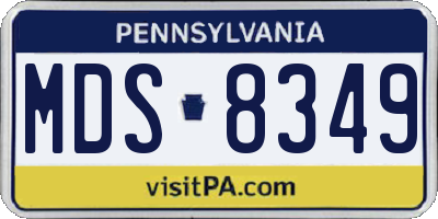 PA license plate MDS8349