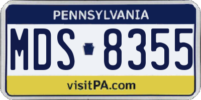 PA license plate MDS8355