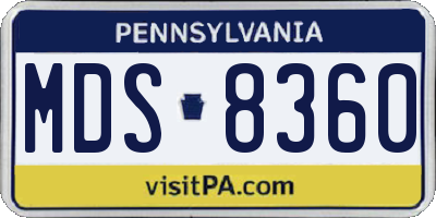 PA license plate MDS8360