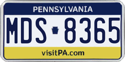 PA license plate MDS8365