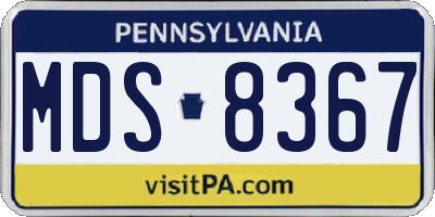 PA license plate MDS8367