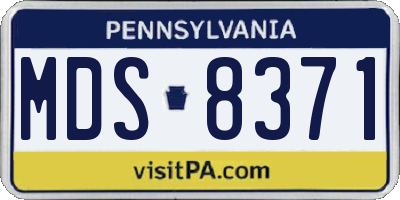 PA license plate MDS8371
