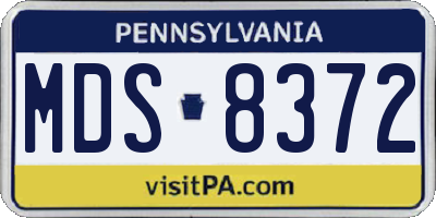 PA license plate MDS8372