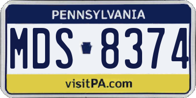 PA license plate MDS8374