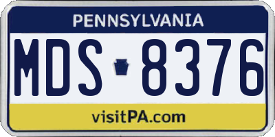 PA license plate MDS8376