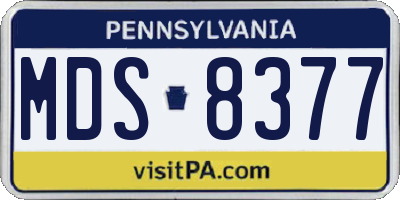 PA license plate MDS8377