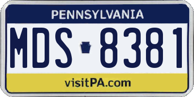 PA license plate MDS8381