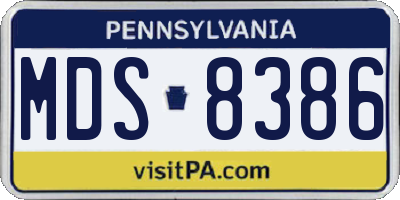PA license plate MDS8386