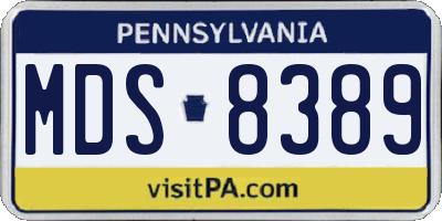PA license plate MDS8389