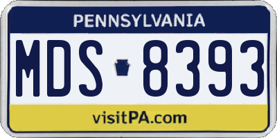PA license plate MDS8393
