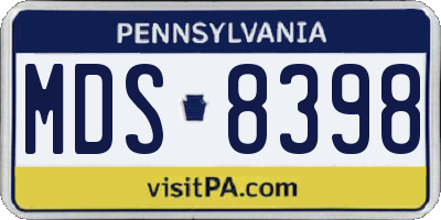 PA license plate MDS8398