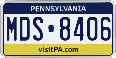 PA license plate MDS8406