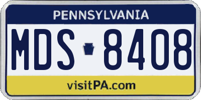 PA license plate MDS8408