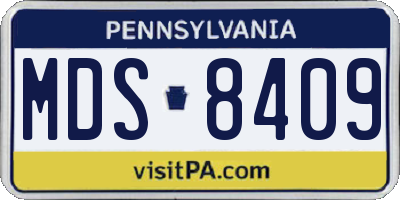 PA license plate MDS8409